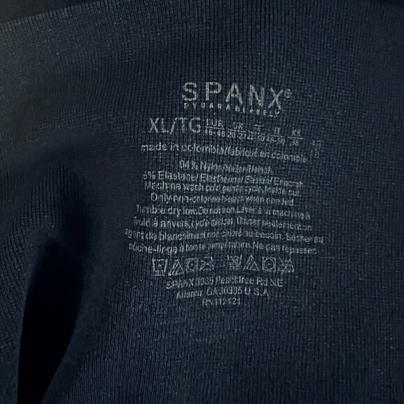 SPANX Navy Blue Leggings Full Length High Rise Wide Waistband Size XL - Picture 4 of 4